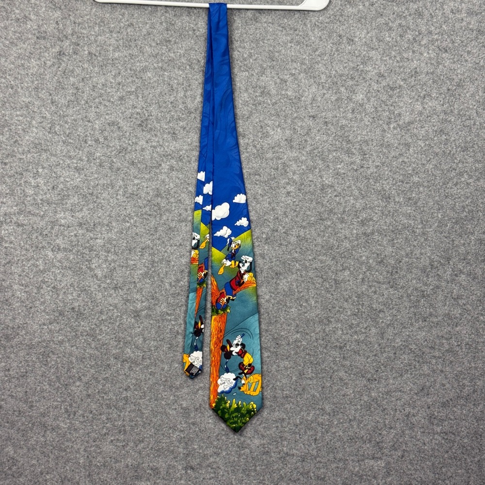 Mickey Unlimited Disney Vintage Character Tie Mickey Donald Goofy Pluto USA Made